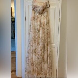 Jenny Yoo Floral Chiffon Dress Gown - NWT - Size 6